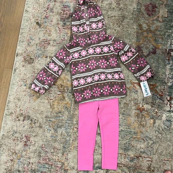 Carter’s 2-Piece Fair Isle Fleece Pullover & Legging Set- NEW WITH TAGS, size 2T - Picture 1 of 7